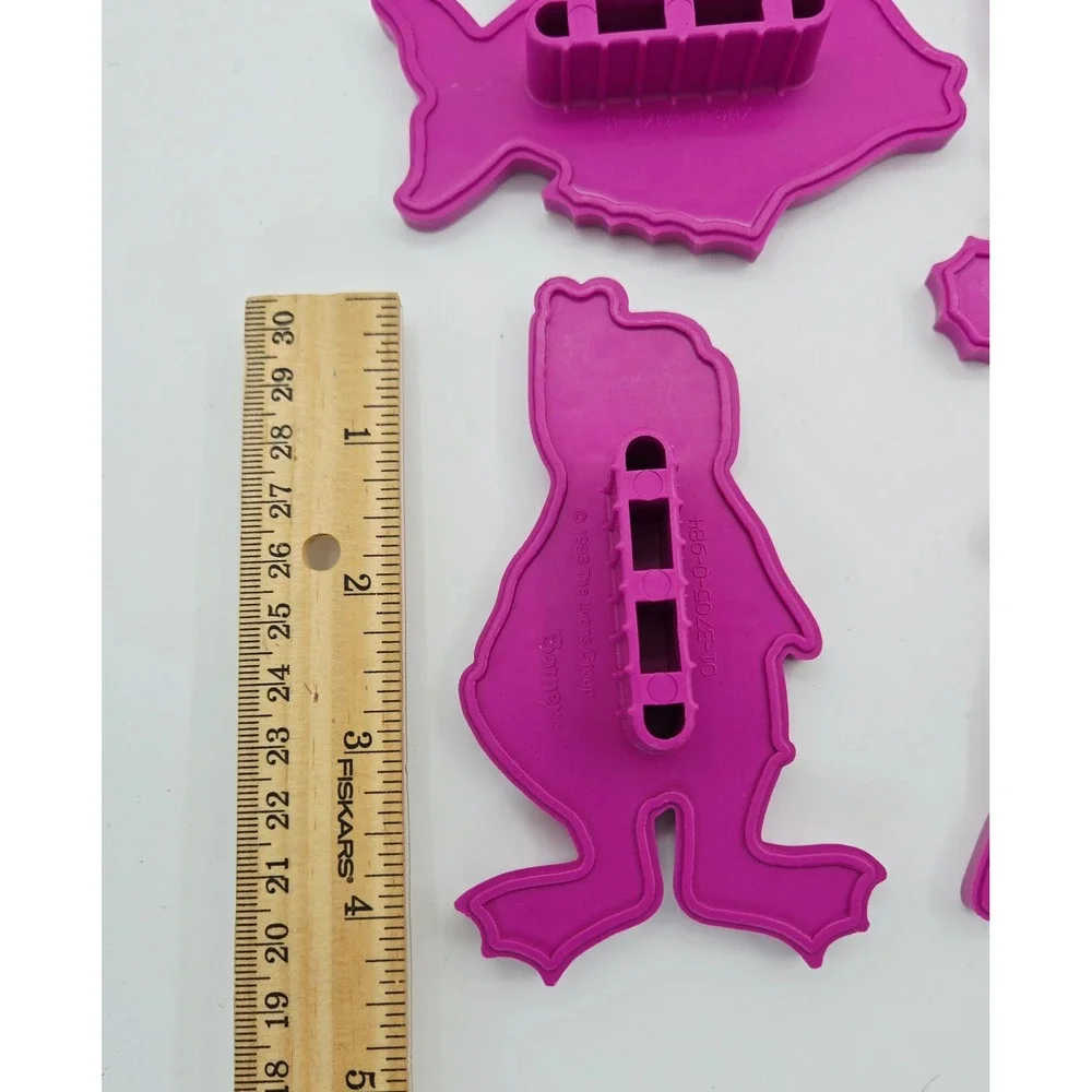 Vintage 1993 Barney the Dinosaur Ocean Cookie Cutter Set 6pc Scuba Dolphin Fish
